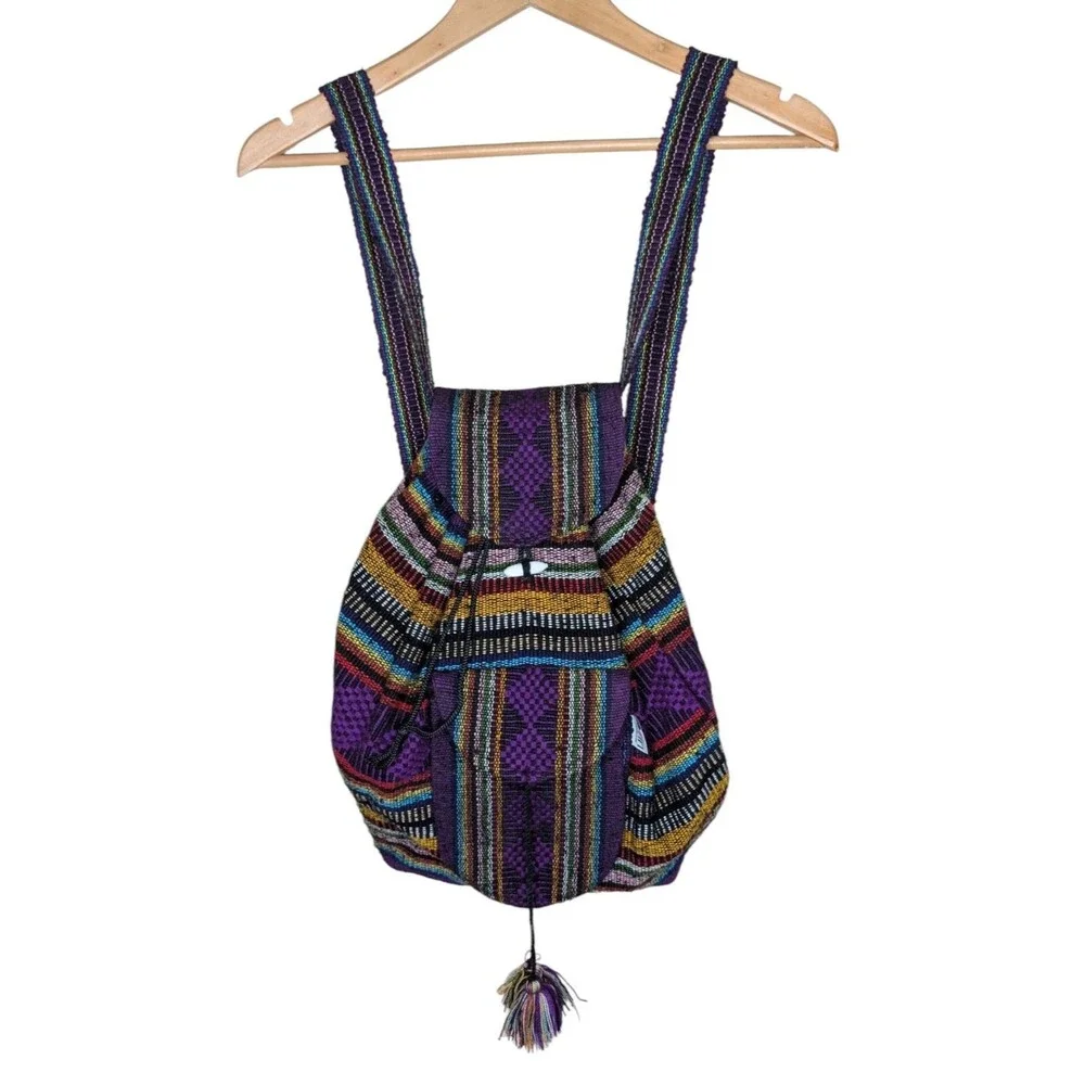 Artesanias Lillo Pinzom Woven Vibrant Multi Color Backpack